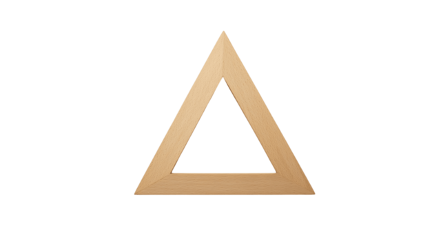 A high-resolution image of a single drafting triangle centered on a white background --ar 16:9
