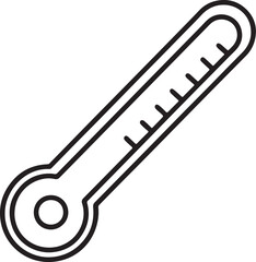 thermometer line art, black outline, vector and illustration, coloring book page line art drawing