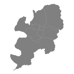 High Quality map of Daegu is a metropolitan city of South Korea, with borders of the counties