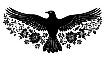 Naklejka premium Bird Wings Making Floral Shape, vector graphic