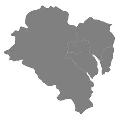 High Quality map of Ulsan is a province of South Korea, with borders of the counties
