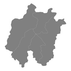 Obraz premium High Quality map of Daejeon is a province of South Korea, with borders of the counties