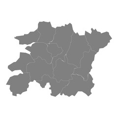 High Quality map of North Jeolla is a province of South Korea, with borders of the counties