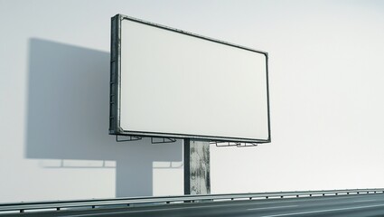 Fototapeta premium billboard on highway , advertising board in highway, blank white board isolated white background 