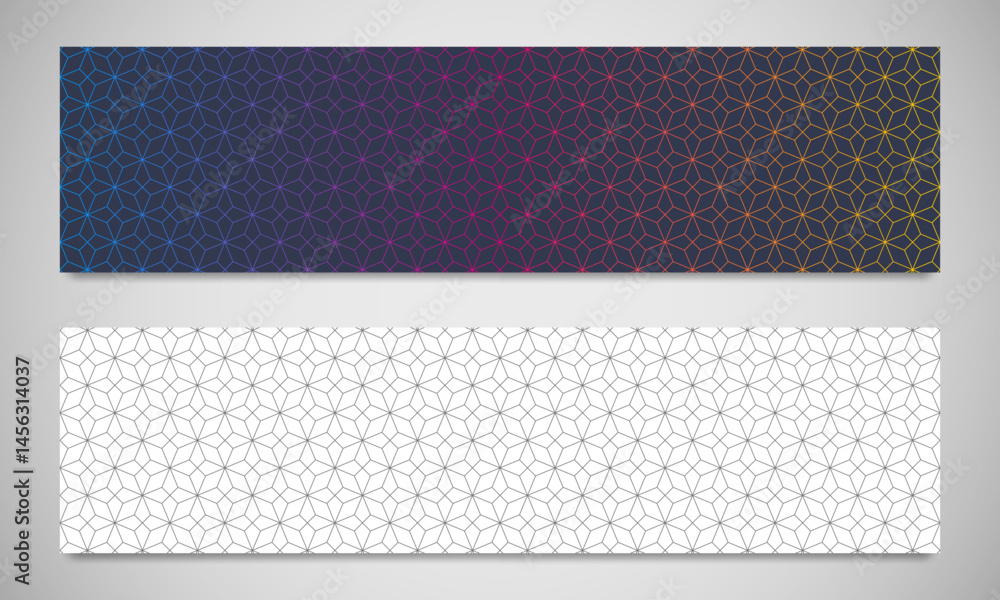 Aufkleber Graphic design element for web page or banner with abstract vector background with a seamless pattern of simple geometric shapes. Stylish vector texture