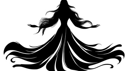 Divine Being With Flowing Robes, vector graphic