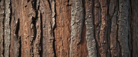 Obraz premium Close-up of textured tree bark, rich browns and grays , moss, tree, forest
