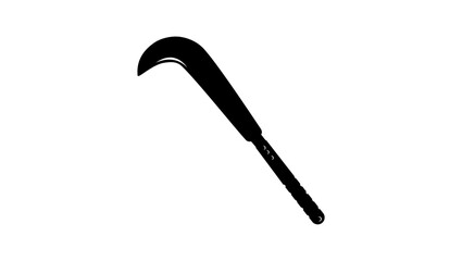 Outdoor Brush Clearing Sickle , black isolated silhouette