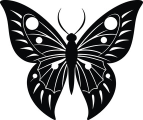 Butterfly silhouette isolated on white background