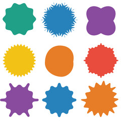 Colorful Abstract Badge Shapes Set – Vector Design Elements Collection