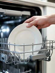 Dishwasher Close-Up, Modern Kitchen Appliance..