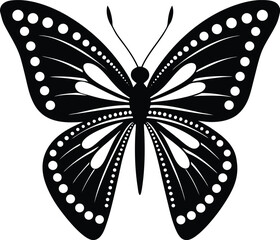 Butterfly silhouette isolated on white background