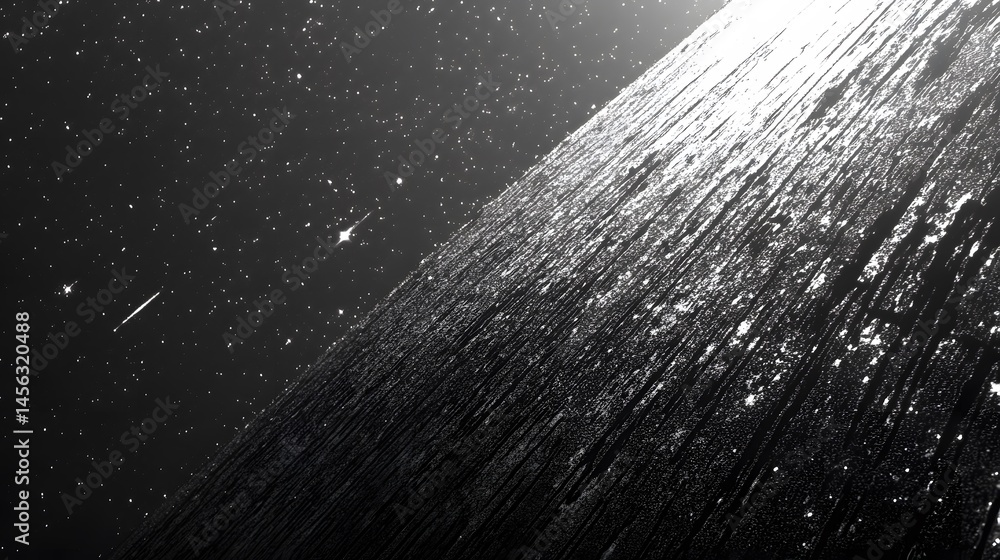 Poster abstract grayscale structure with cosmic elements.