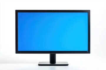 Fototapeta premium Blank computer monitor display with blue background showing a modern design for home or office use