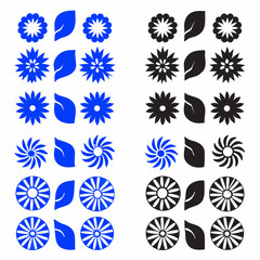 Outline flower set for artistic designs
