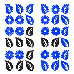 Outline flower set for artistic designs