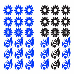 Outline flower set for artistic designs