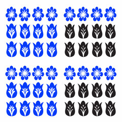 Outline flower set for artistic designs