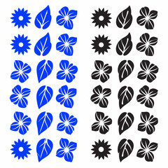 Outline flower set for artistic designs