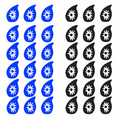 Outline flower set for artistic designs