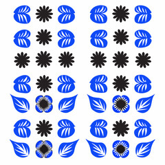 Outline flower set for artistic designs