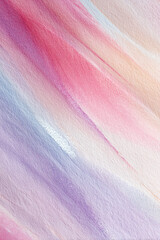 A painting of a rainbow with a pink and purple hue