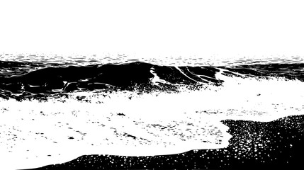 Naklejka premium Beaches Curving Around Water, vector illustration art