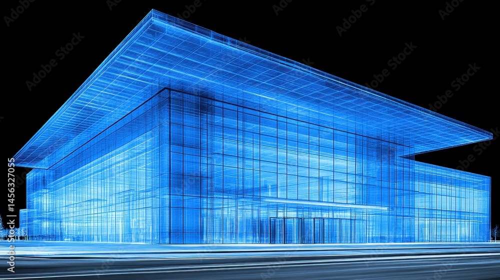 Poster futuristic architecture render abstract blueprint for innovative