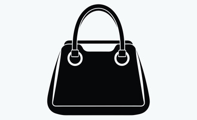 Handbag silhouette, female bag silhouette, handbag vector, shopping bag vector silhouette