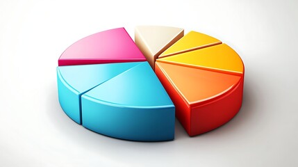 Obraz premium Colorful 3D pie chart illustration