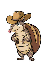 Obraz premium cowboy armadillo character