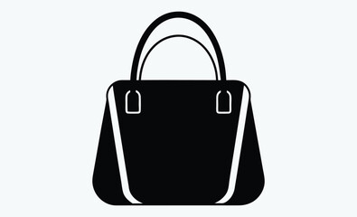 Handbag silhouette, female bag silhouette, handbag vector, shopping bag vector silhouette