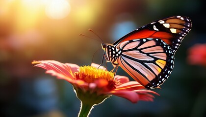 Obraz premium butterfly feeds on flower