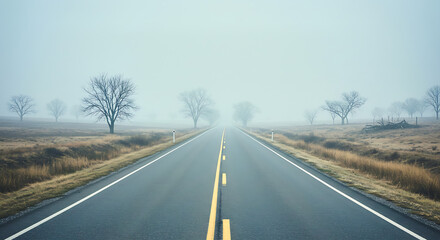 Fototapeta premium Road in the mountains, The Lonely Road Ahead, road in the desert, the road to the sky, driving on the road, country road in the desert