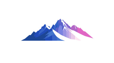 vector simple style mountains on white background .Generative AI