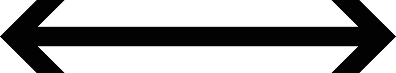 Obraz premium long arrow icon set. Horizontal double side. presentation and education. Straight long arrows 