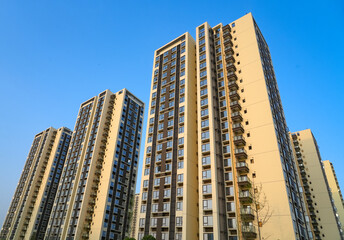 close up on modern apartment buildings