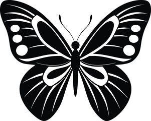 Butterfly silhouette isolated on white background