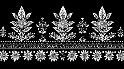Patterned Shawl With Stitched Designs, vector illustration art