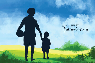 Fathers day with a son celebration card background