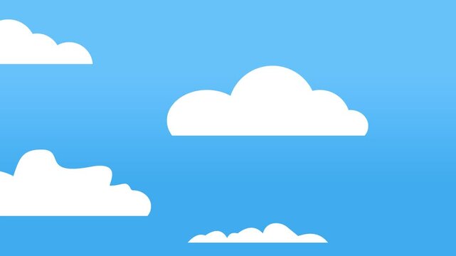 white cloud floating animaiton