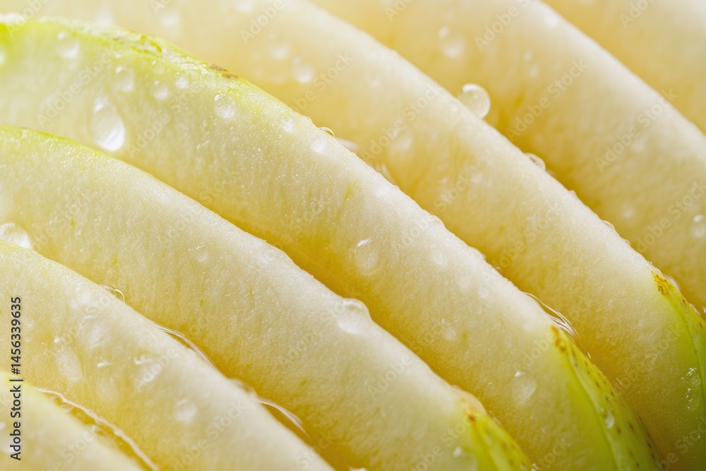 Poster a close-up showcases several succulent slices, glistening with moisture. the fruit's natural texture