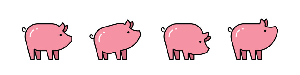 Pig Logo. Icon design. Template elements
