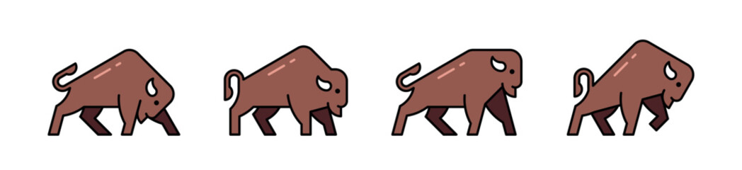 Buffalo Logo. Icon design. Template elements
