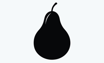 Pear fruit silhouette, Pear fruit silhouette vector, Pear icon vector