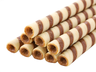 Delicious Cream Filled Wafer Rolls Treat Snack