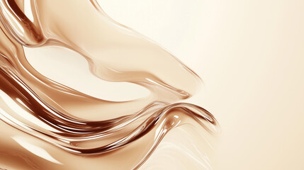 Fototapeta premium Abstract swirling liquid in warm beige tones depicting elegance 