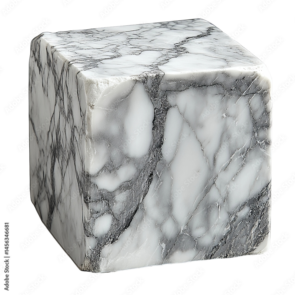 Aufkleber a detailed image of a marble cube showcasing unique patterns and textures. the cube is a perfect squ