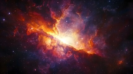 Naklejka premium Cosmic nebulae, vibrant colors, and celestial dust.