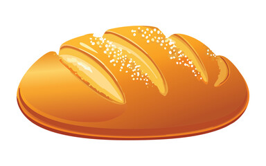 vector illustration of bread with sugar topping 